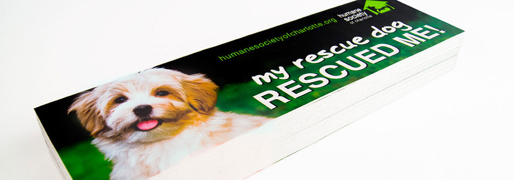 Bumper Sticker Printing Standing out in public has never been easier than with custom stickers that clearly show a message or objective.