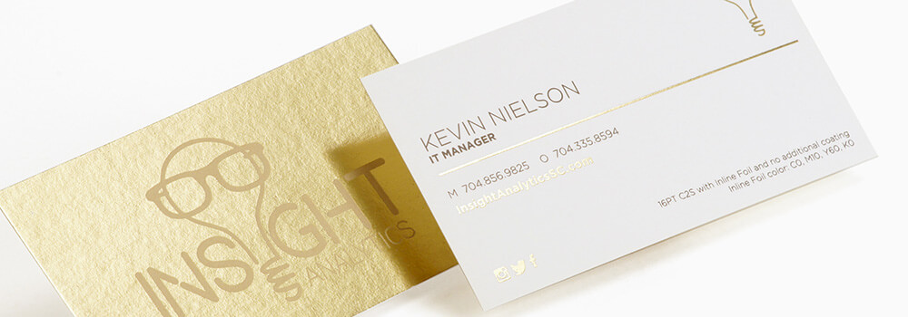 Inline Foil Card Enhance your business card with gold inline foil.