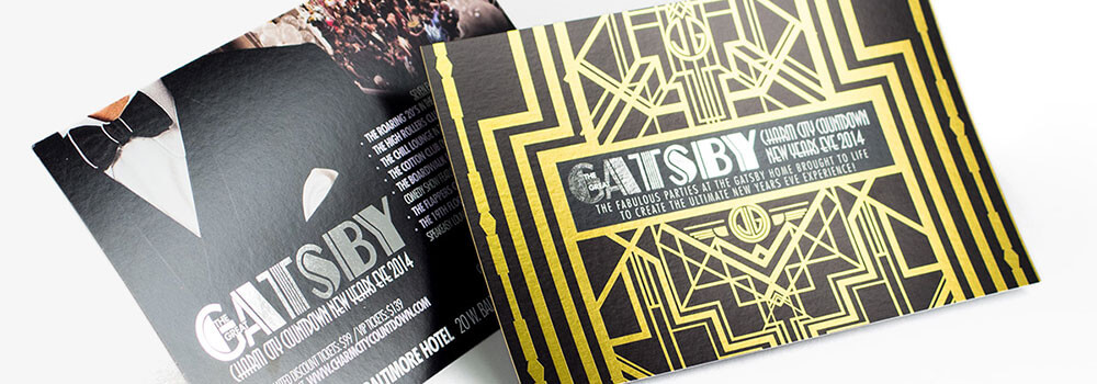 Inline Foil Postcard by Primoprint Make your postcard pop by using inline foil. Inline foil provides unlimited colors, tight registration and can be layered with spot UV.