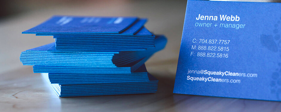 Blue Colored Edge Business Card Standout with our Painted Edge Business Cards. Choose from a variety of edge color options.
