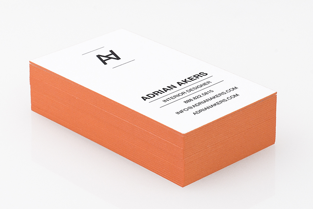 Orange Painted Edge Business Card 32PT Thick Orange Painted Edge Business Card