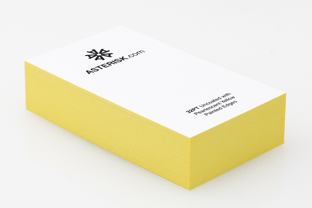 New Yellow Painted Edge Business Card Premium Business Cards with Yellow Painted Edges