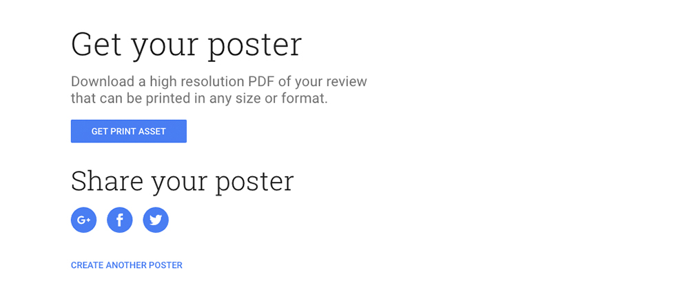 Google #SmallThanks Poster Builder Download the poster file to print out