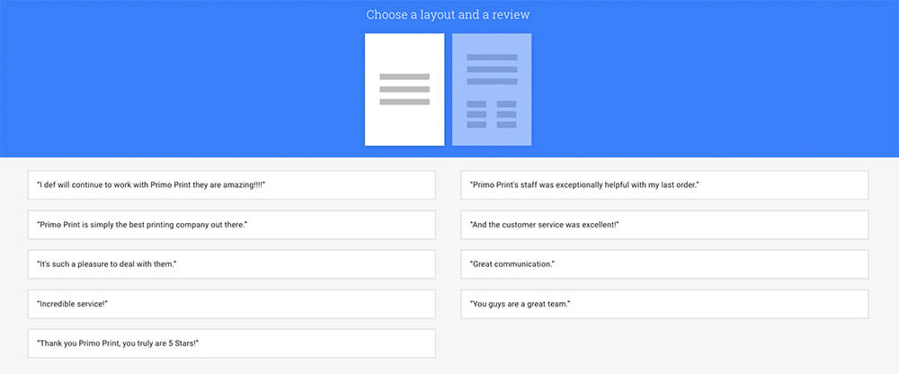 Choose Your Poster Layout It's easy to choose a layout for your #SmallThanks Poster Review