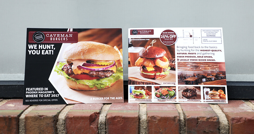 Restaurant EDDM® Postcard Build awareness by sending out Every Door Direct Mail® postcards. Include a strong CTA to get potential customers excited about your business or products.