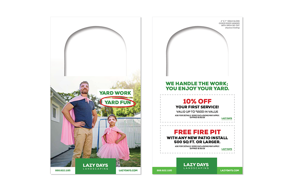 Arch Door Hangers from Primoprint Door hanger marketing is a cost-effective tool to reach new and potential customers. Include a coupon to bring in customers.