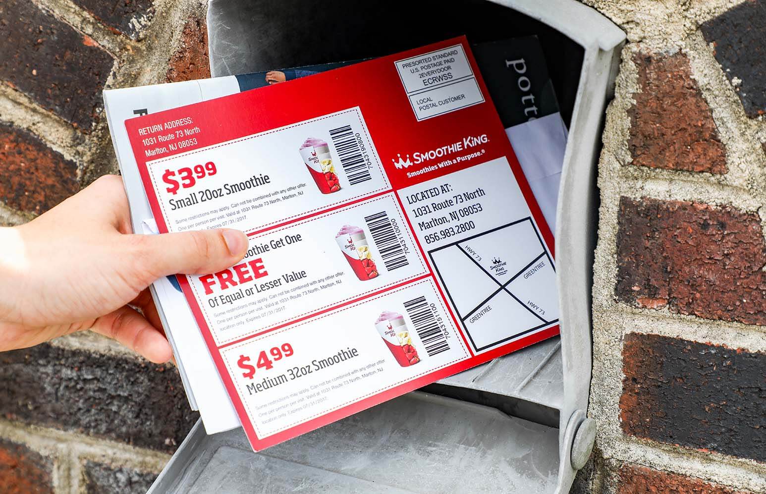EDDM® Postcard Marketing Marketing Smoothie King with EDDM® Postcards. Coupons grab the attention of those receiving them in the mail.