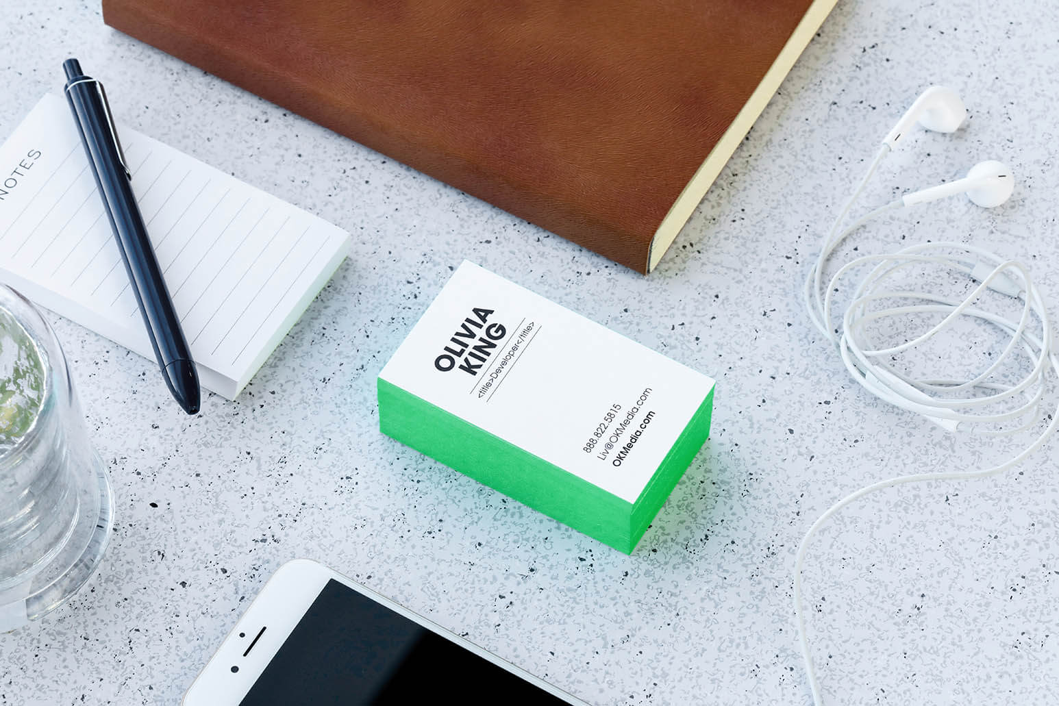 Business Card Design with White Space Breathable designs play with font size and white space to make it more readable down the page.