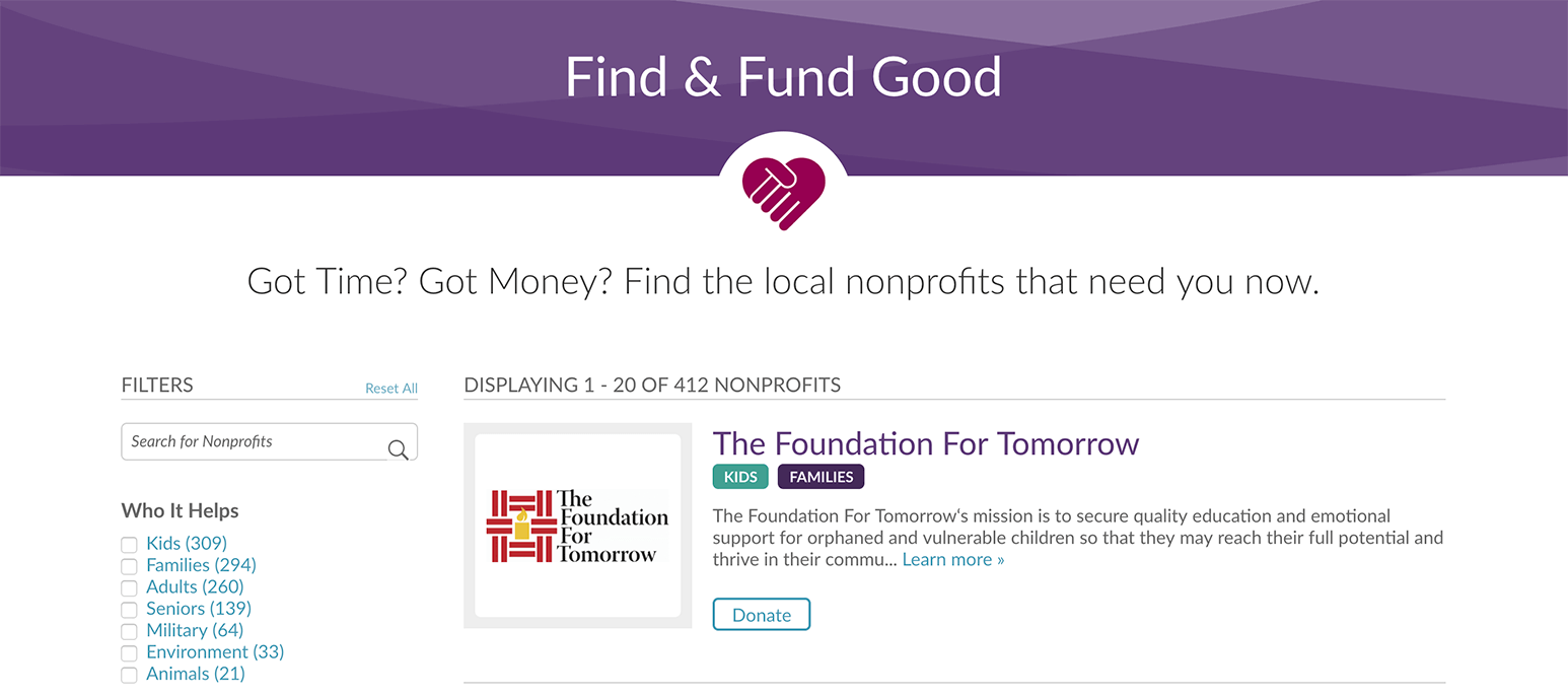 SHARE Charlotte Nonprofit Screenshot SHARE Charlotte makes it easy to connect with local nonprofits.