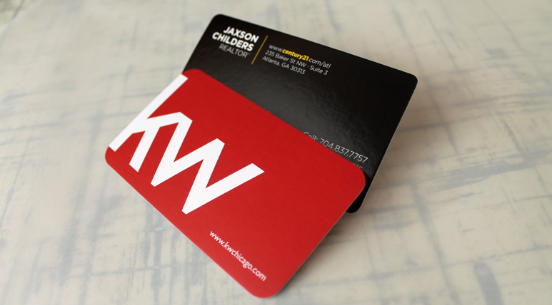 Glossy Card Stock vs. Matte Card Stock Glossy UV coated stock vs. Matte card stock which is not shiny, but still with a slight sheen.