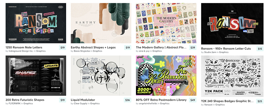 Creative Market. Fonts, graphics, design assets.